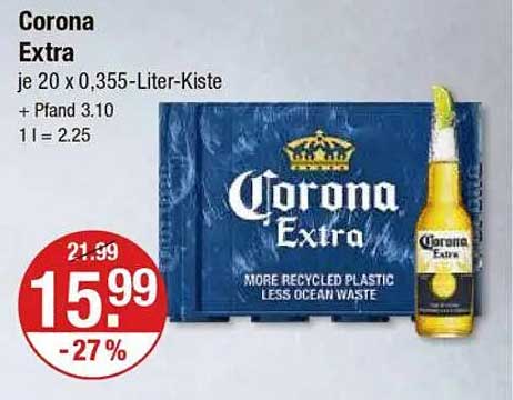 Corona Extra - 20 x 0,355-Liter-Kiste