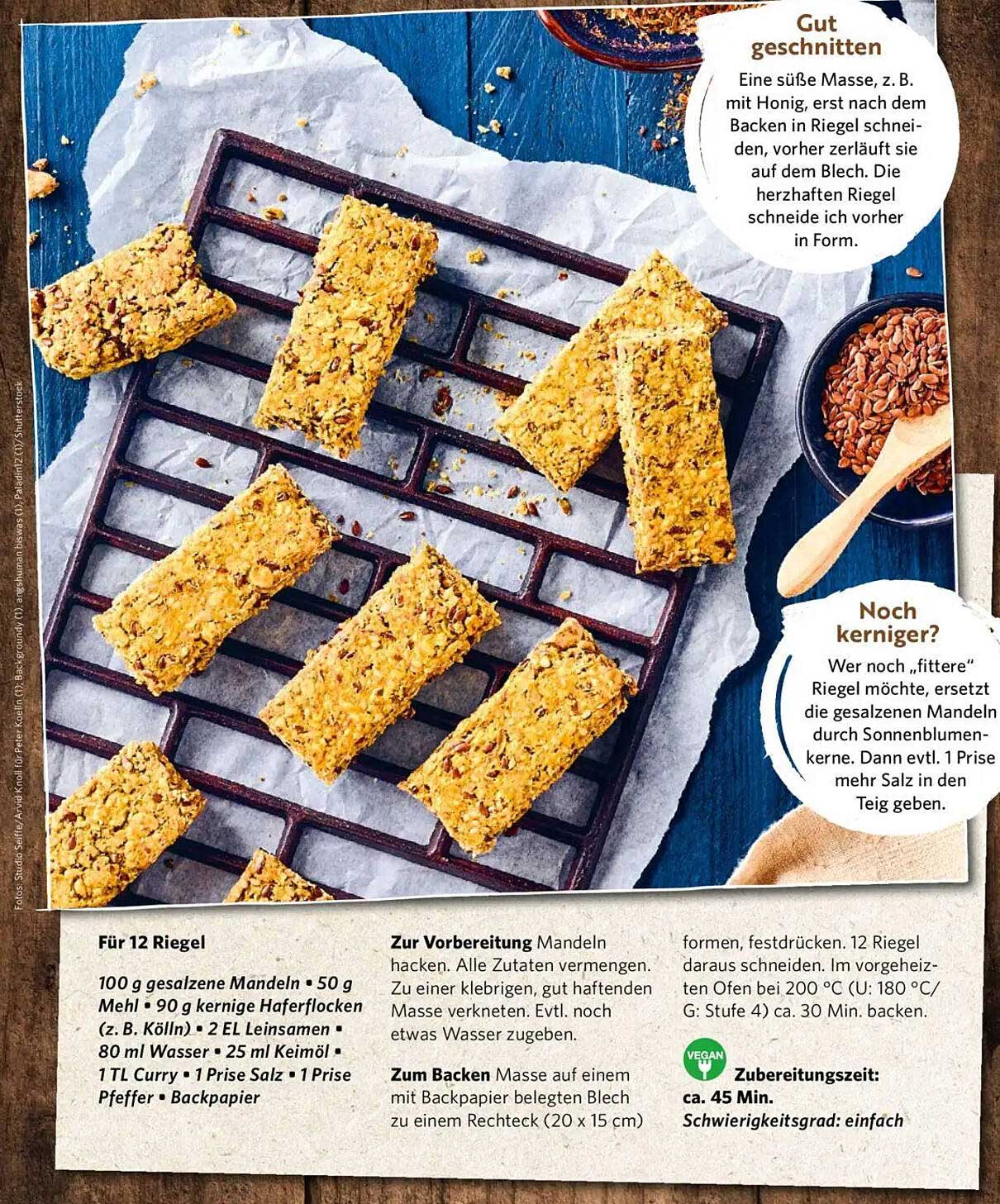 Crunchy Müsliriegel mit Mandeln und Haferflocken