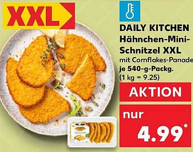 DAILY KITCHEN Hähnchen-Mini-Schnitzel XXL mit Cornflakes-Panade