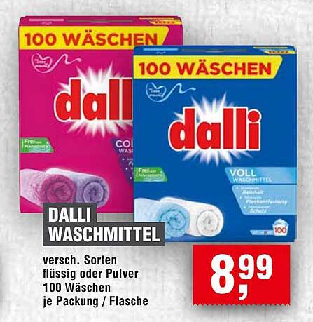 Dalli Waschmittel - 100 Wäschen, flüssig oder Pulver