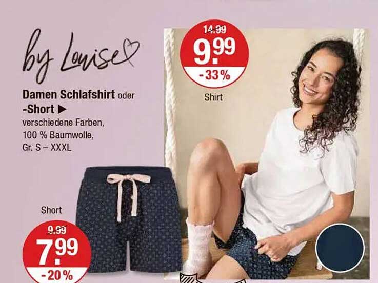 Damen Schlafshirt oder -Short von by Louise