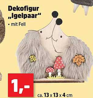 Dekofigur „Igelpaar“ - mit Fell