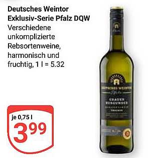 Deutsches Weintor Exklusiv-Serie Pfalz DQW - 0,75 l