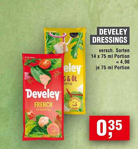 DEVELEY DRESSINGS - verschiedene Sorten 14 x 75 ml