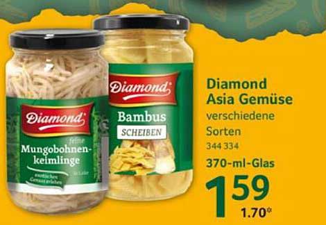 Diamond Asia Gemüse – verschiedene Sorten im 370-ml-Glas