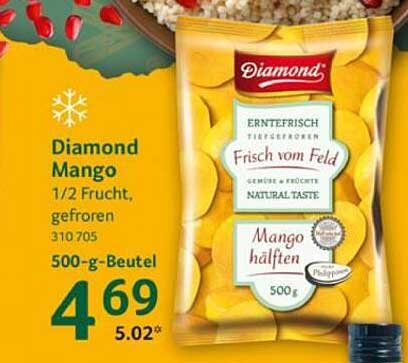 Diamond Mango 1/2 Frucht, gefroren