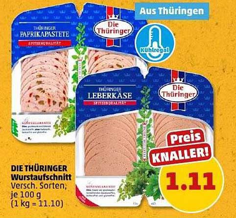 DIE THÜRINGER Wurstausschnitt Versch. Sorten, je 100 g
