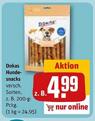 Dokas Hundesnacks verschiedene Sorten, z. B. 200-g-Packung