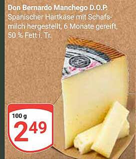 Don Bernardo Manchego D.O.P. - Spanischer Hartkäse mit Schafsmilch