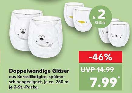 Doppelwandige Gläser aus Borosilikatglas – 2er-Set für nur 7,99 €