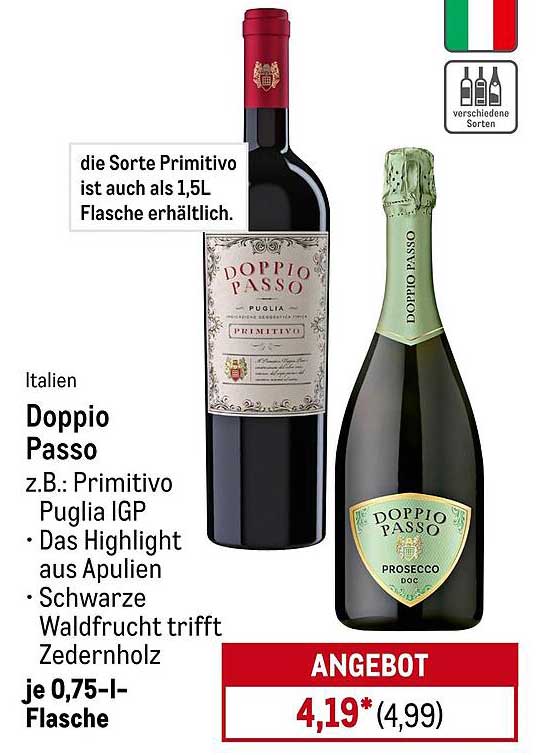 Doppio Passo Primitivo Puglia IGP - 0,75 l Flasche