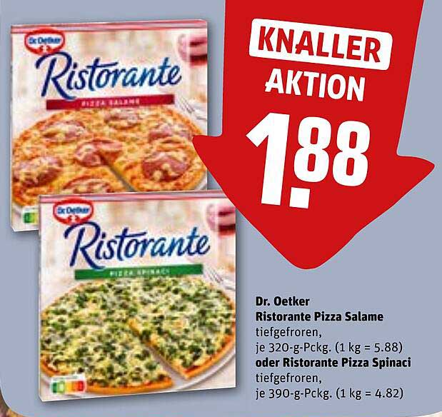 Dr. Oetker Ristorante Pizza Salame oder Pizza Spinaci - Tiefgefroren
