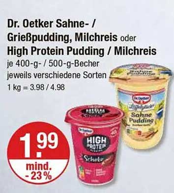 Dr. Oetker Sahne-/Grießpudding, Milchreis oder High Protein Pudding/Milchreis