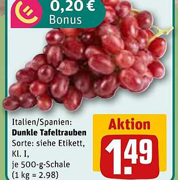 Dunkle Tafeltrauben 500 g – Jetzt im Angebot!