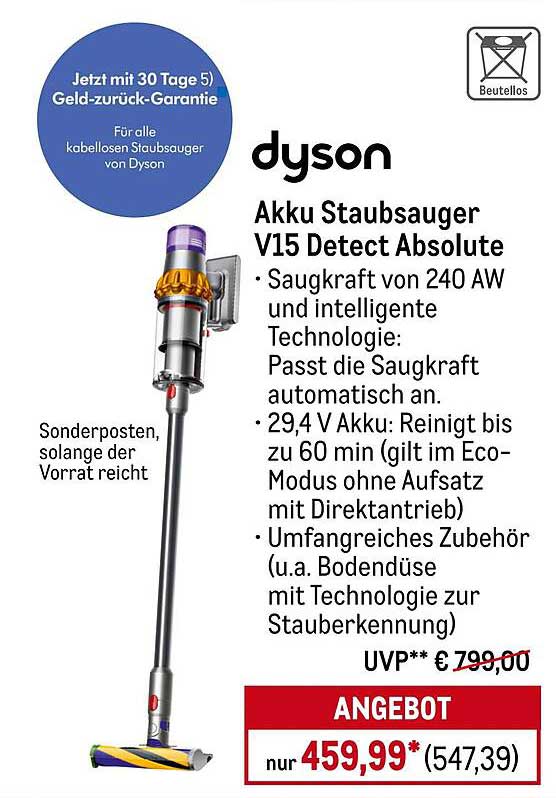 Dyson Akku Staubsauger V15 Detect Absolute