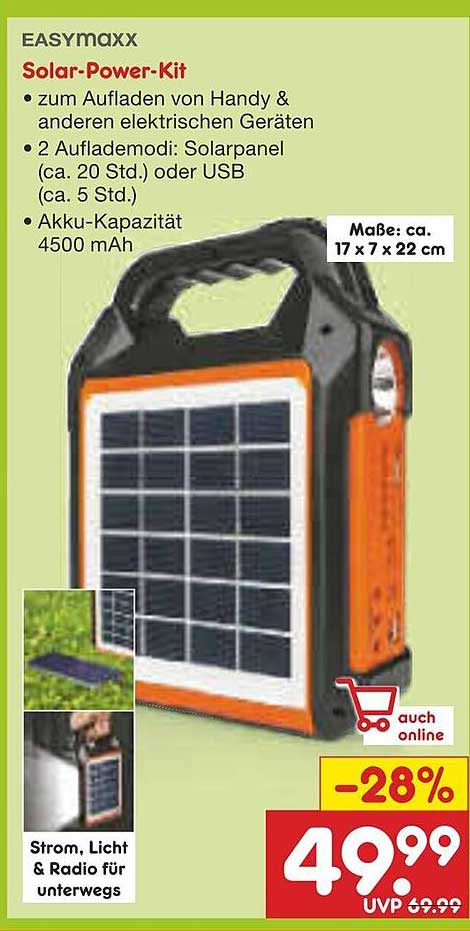 EASYmaxx Solar-Power-Kit