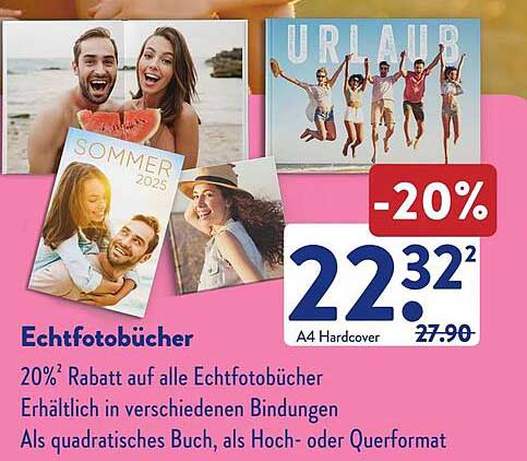 Echtfotobücher - 20% Rabatt auf alle Echtfotobücher