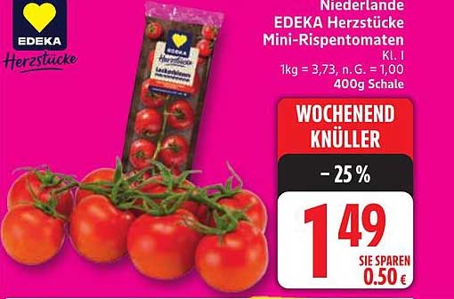 EDEKA Herzstücke Mini-Rispentomaten 400g