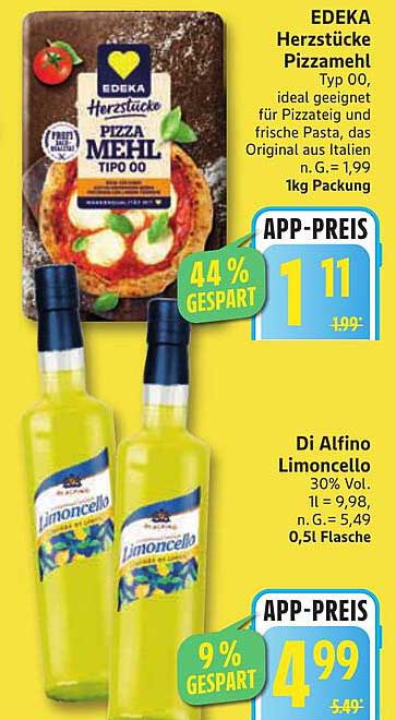 EDEKA Herzstücke Pizzamehl Typ 00 - 1kg Packung