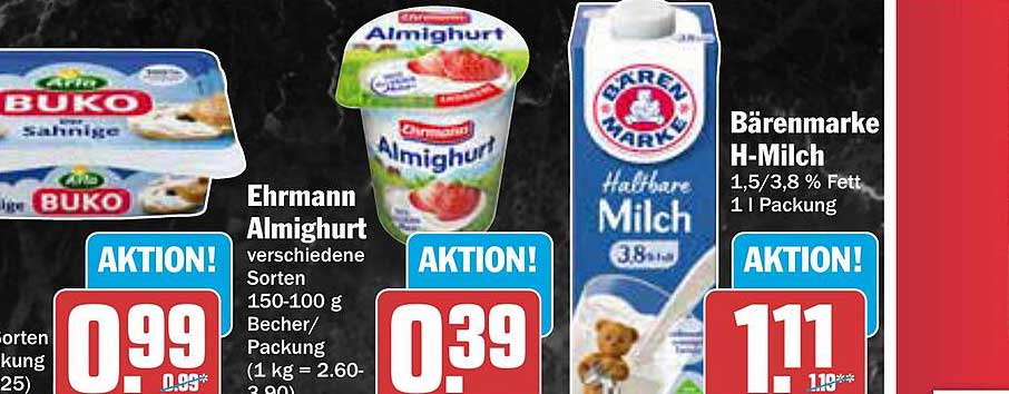 Ehrmann Almighurt verschiedene Sorten 150-100 g Becher/Packung