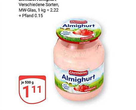 Ehrmann Almighurt verschiedene Sorten, 500 g