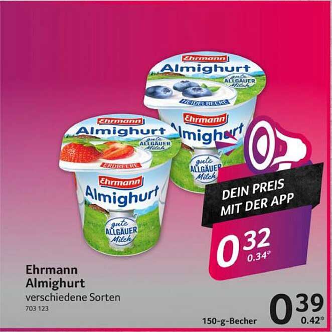 Ehrmann Almighurt verschiedene Sorten