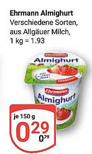 Ehrmann Almighurt - Verschiedene Sorten