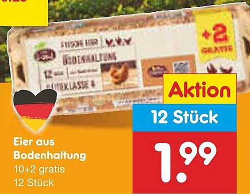 Eier aus Bodenhaltung 12 Stück - 10+2 gratis