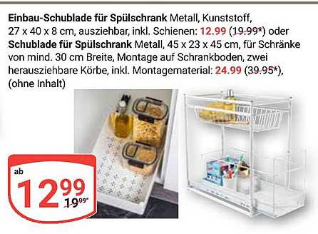 Einbau-Schublade für Spülschrank