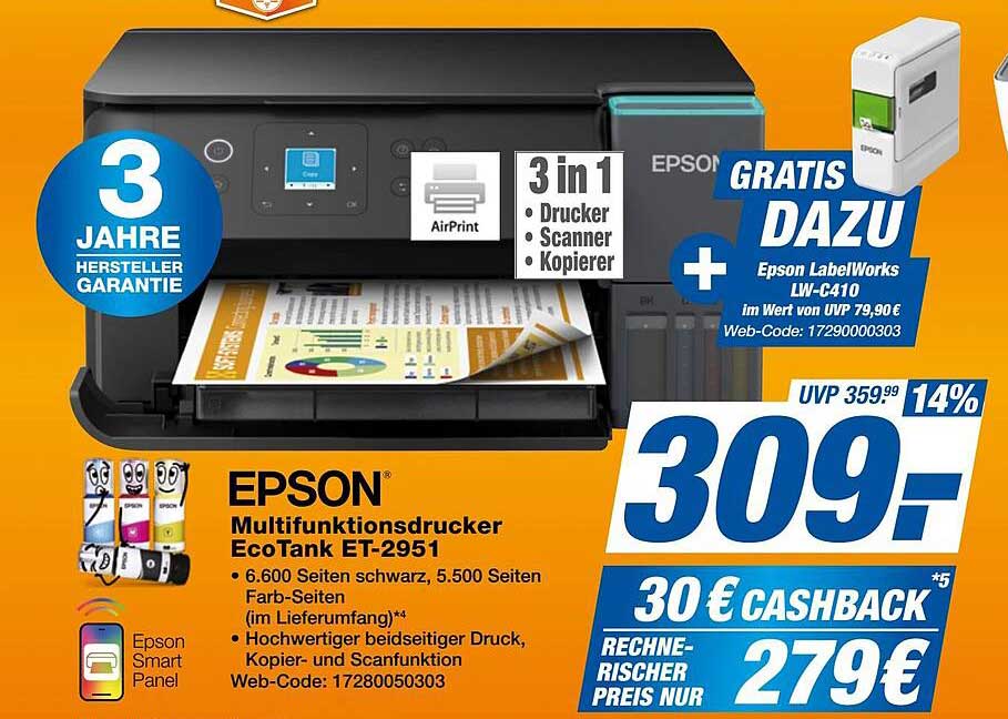 EPSON Multifunktionsdrucker EcoTank ET-2951