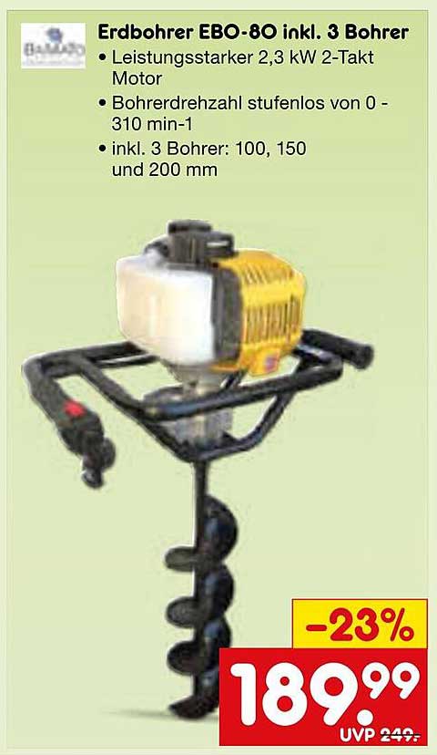 Erdbohrer EBO-80 inkl. 3 Bohrer