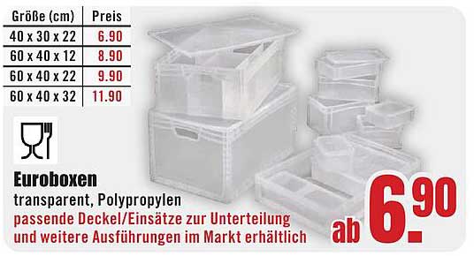Euroboxen transparent, Polypropylen – ab 6,90