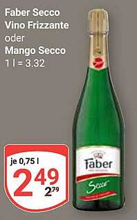 Faber Secco Vino Frizzante oder Mango Secco 0,75 l