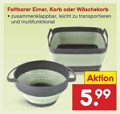 Faltbarer Eimer, Korb oder Wäschekorb
