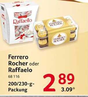 Ferrero Rocher oder Raffaelo 200/230-g-Packung