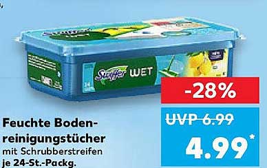Feuchte Bodenreinigungstücher mit Schraubstreifen, 24-Stück-Pack