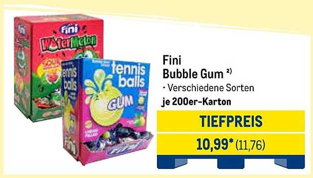 Fini Bubble Gum - Verschiedene Sorten je 200er-Karton