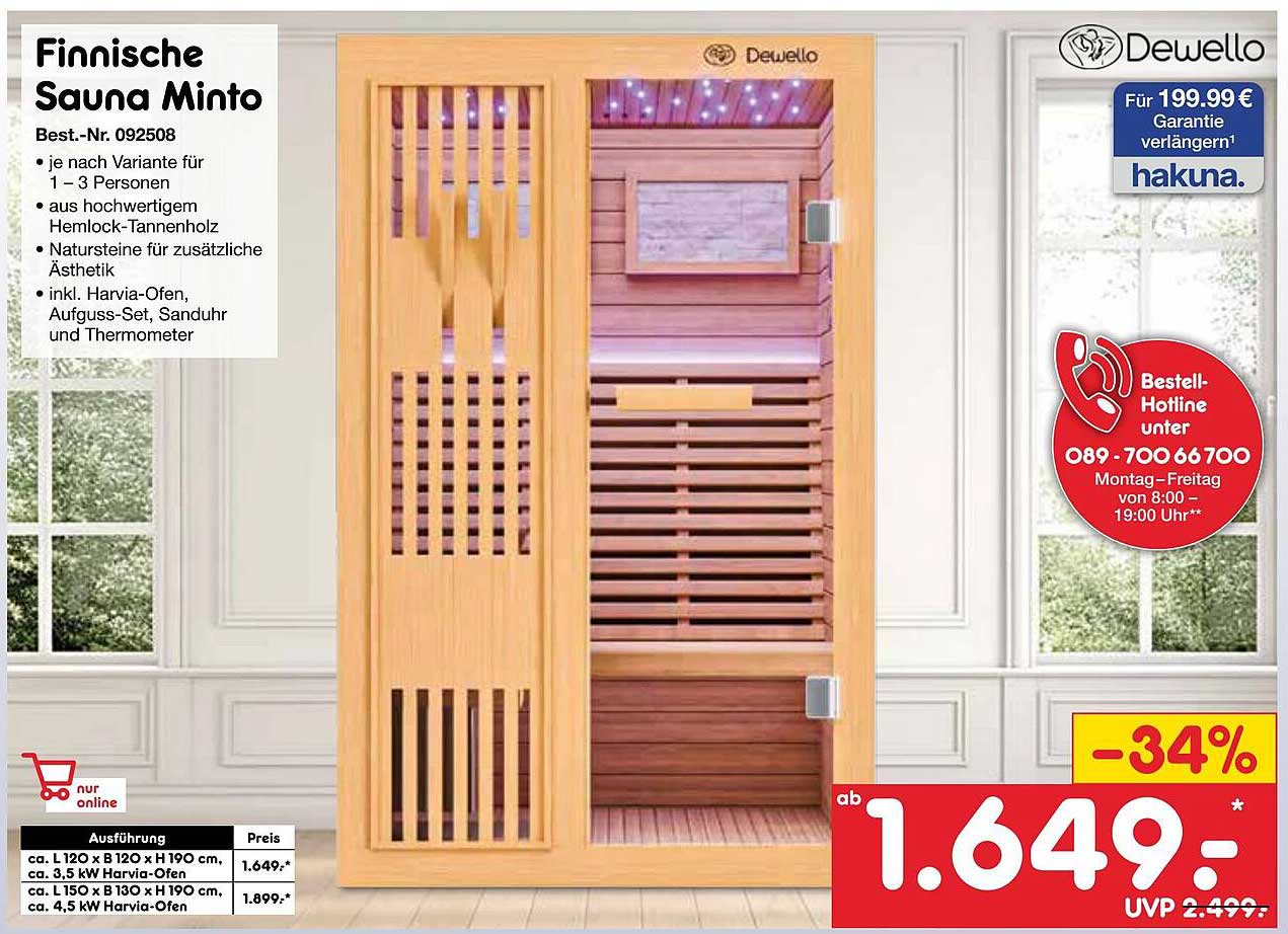 Finnische Sauna Minto
