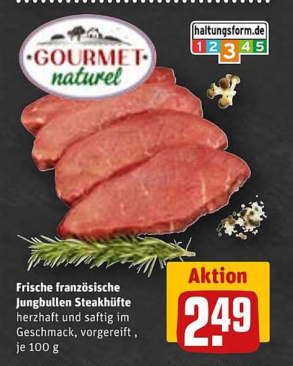 Frische französische Jungbullen Steakhüfte
