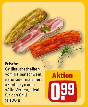 Frische Grillbauchschnitte vom Heimatschwein, natur oder mariniert