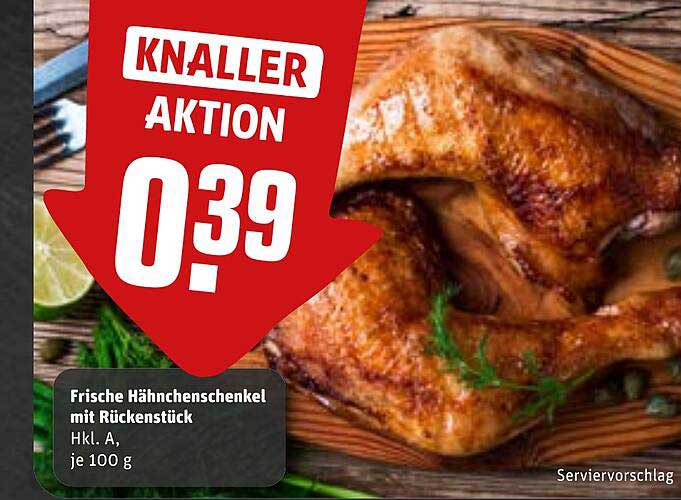 Frische Hähnchenbeine mit Rückenstück - Knalleraktion