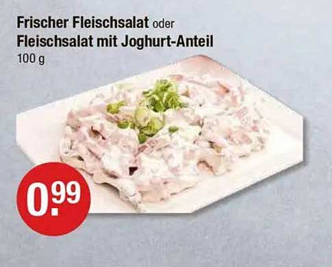 Frischer Fleischsalat oder Fleischsalat mit Joghurt-Anteil 100 g