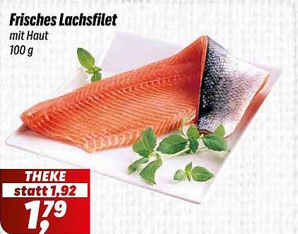 Frisches Lachsfilet mit Haut (100 g)