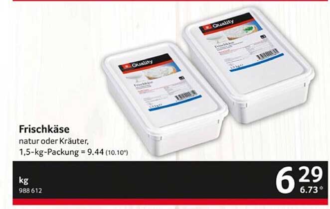 Frischkäse natur oder Kräuter, 1,5-kg-Packung