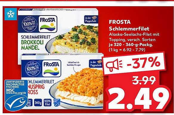 FROSTA Schlemmerfilet Alaska-Seelachs-Filet mit Topping, verschiedene Sorten