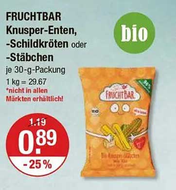 FRUCHTBAR Knusper-Enten, -Schildkröten oder -Stäbchen 30-g-Packung