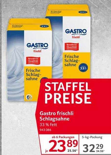 Gastro frischli Schlagrahm 33 % Fett