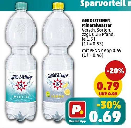 GEROLSTEINER Mineralwasser - verschiedene Sorten