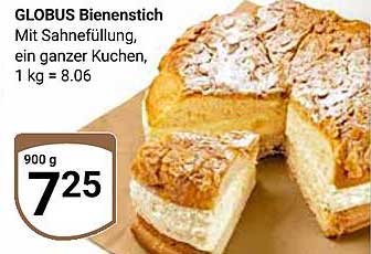 GLOBUS Bienenstich mit Sahnefüllung – 900 g für nur 7,25 €