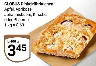 GLOBUS Dinkelrührkuchen - Apfel, Aprikose, Johannisbeere, Kirsche oder Pflaume